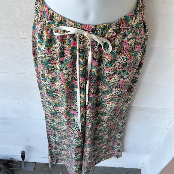 See by Chloe Floral-Print Wide-Leg Mid-Rise Silk-Crepe Trousers, 36/Small - Picture 6 of 10